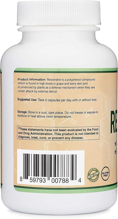 Resveratrol Supplement 500mg Per Serving, 120 50% Trans