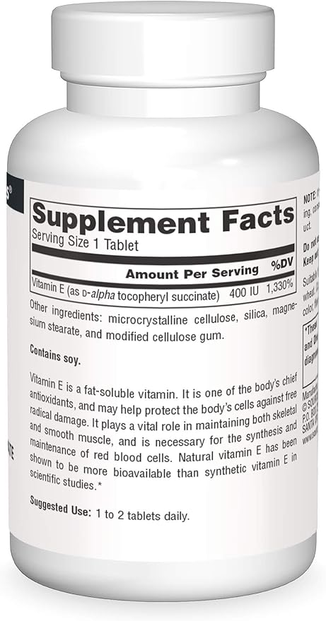 Source Naturals Vitamin E, 400 iu 50 Tablets