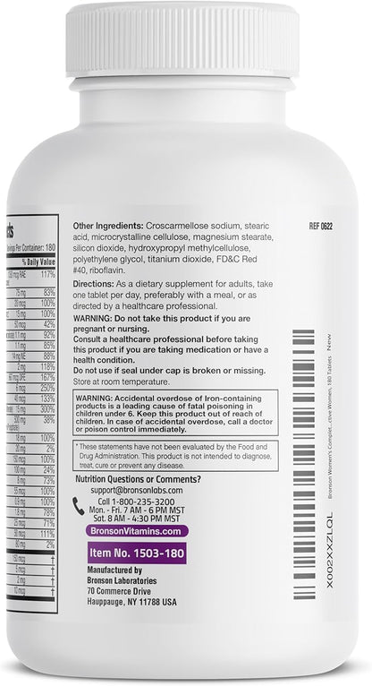 Bronson ONE Daily Women’s Complete Multivitamin 180 Tablets
