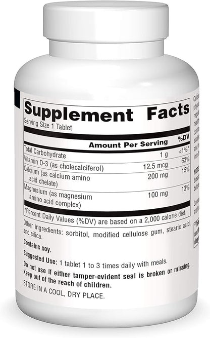 Source Naturals Calcium & Magnesium, Amino D-3, 300 300 MG 250 Tablets