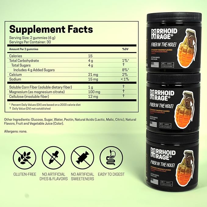 Fiber and Magnesium Gummies, Supports Digestive 60 ct (3)