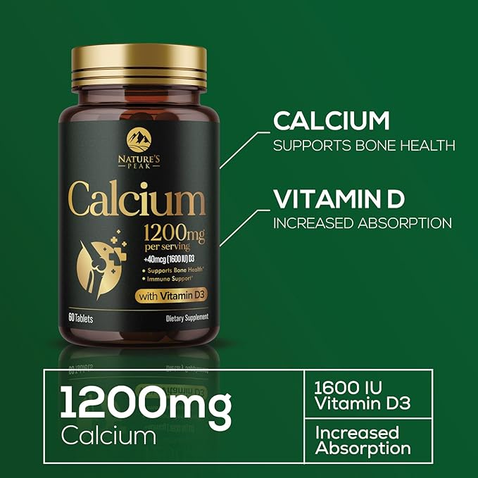 Calcium 1200 mg with Vitamin D3, 60 Tablets