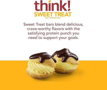 think! Protein Bars, High Protein Snacks, Gluten Free, Kosher Friendly, Sweet Treat, Boston Creme Pie, 10 Count