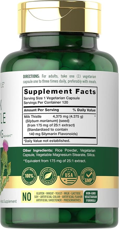 Carlyle Milk Thistle Supplement 4375mg | 120 Capsules