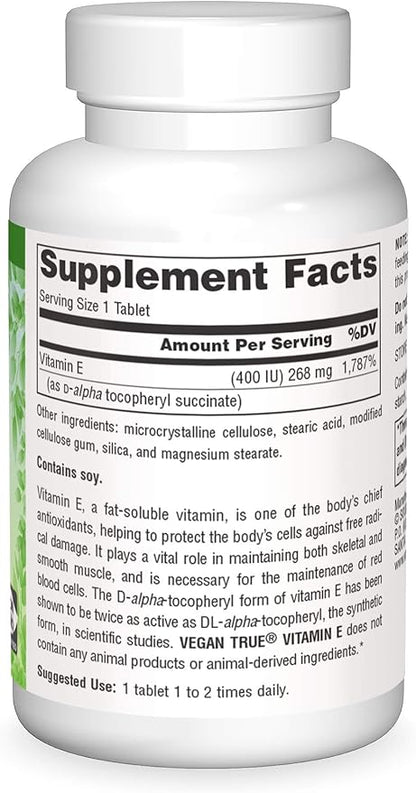 Source Naturals Vegan True Vitamin E, 268 mg 50 Tablets