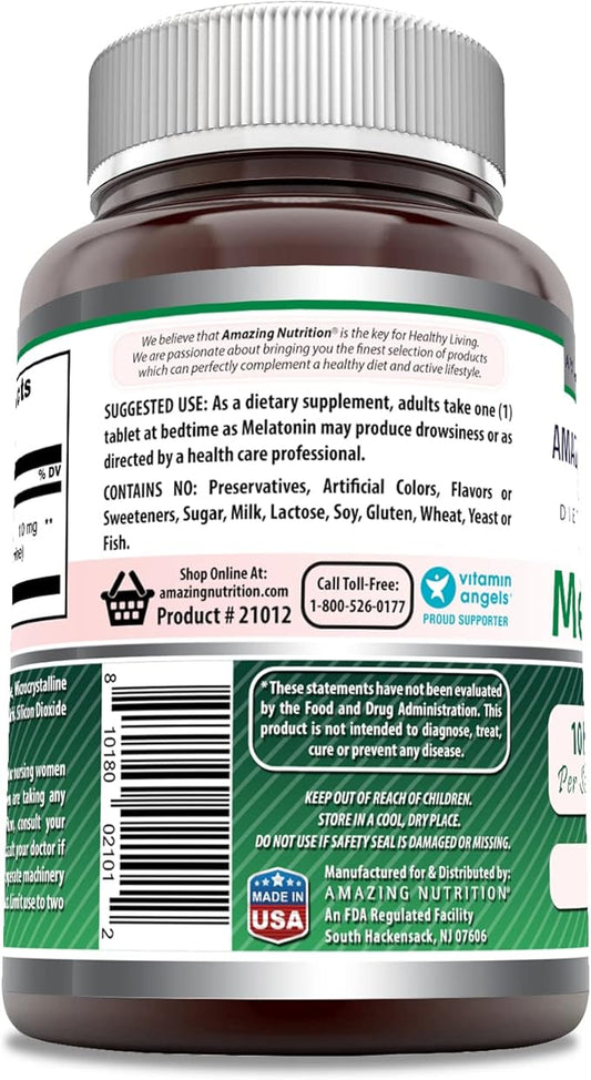 Amazing Formulas Melatonin 10mg 120 Tablets Supplement