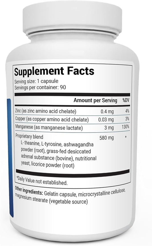 Dr. Berg’s Adrenal Stress Advanced Formula - Adrenal Support Supplements for Stress, Mood and Energy Support - Adrenal Supplements - Cortisol Manager with Ashwagandha - 90 Capsules