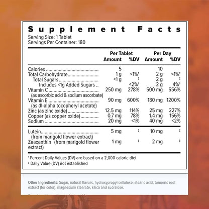 Focus Select AREDS2 Based Chewable Eye AREDS2 Based (180 ct. 90 Day AREDS2 Based AREDS2 Low