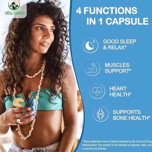 Magnesium Glycinate Supplement, 2 Months Supply 500mg for