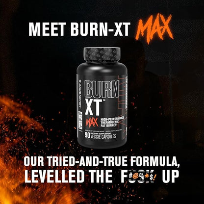 Jacked Factory Burn-XT Max - High-Performance Thermogenic Fat Burner & Appetite Suppressant for Weight Loss w/PurCaf Organic Caffeine, MitoBurn, Green Tea, Acetyl L Carnitine & More - 90 Capsules
