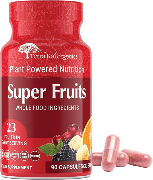 Organic Super Fruits Supplement Gluten/Gelatin Free, 23 Fruits (90 Count)