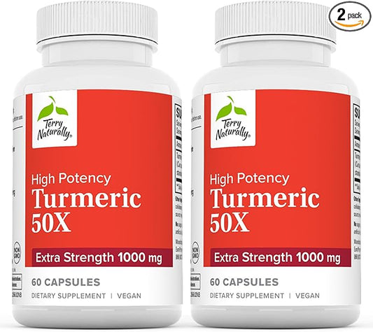 Terry Naturally Turmeric 50X 60 Capsules, 2 - 60 Total