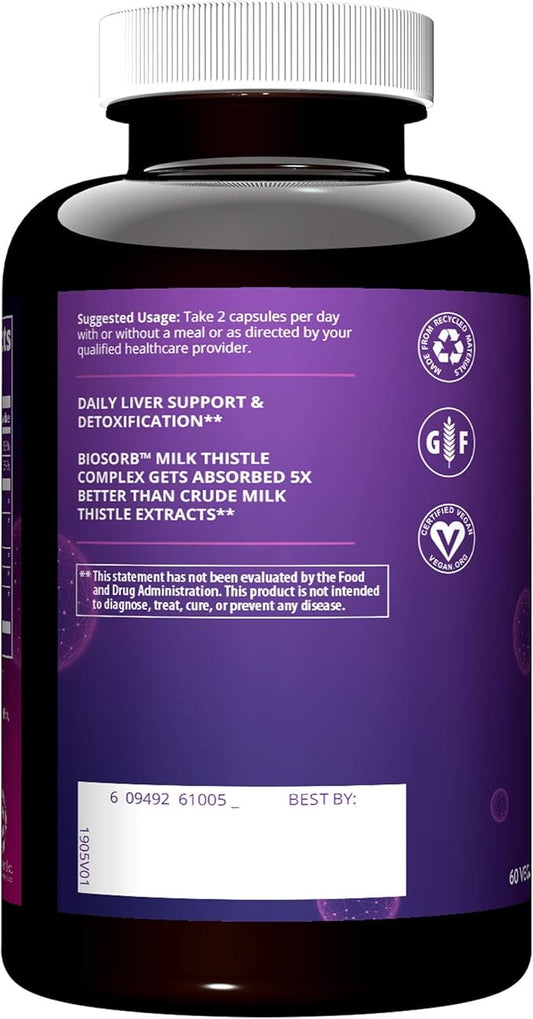 MRM Nutrition Liver X®| Detoxification | Daily Liver Support | Antioxidants | BIOSORBâ„¢ Milk Thistle Complex with 5X Absorption | 30 Servings