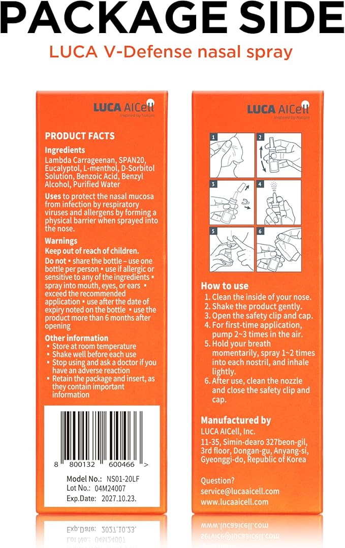 Nasal Spray, Protection from Airborne Viruses 0.67 Ounces,