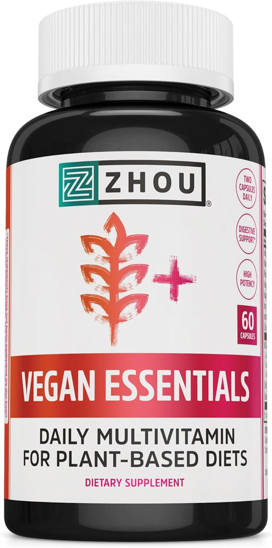 Zhou Vegan Essentials Multivitamin Supplement, B 60 Veg