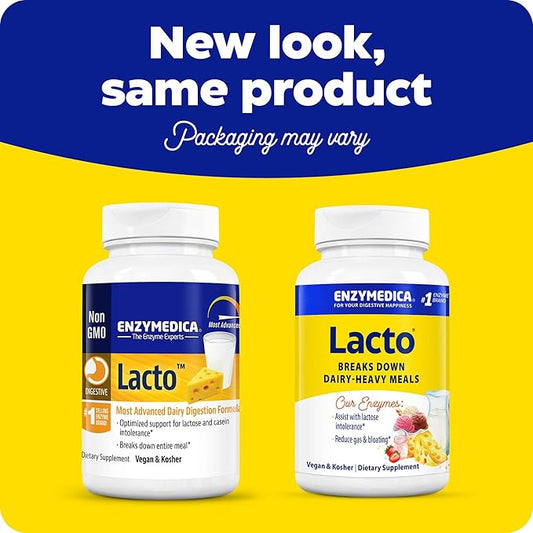 Enzymedica, Lacto, Digestive Enzymes for Complete 90 Count