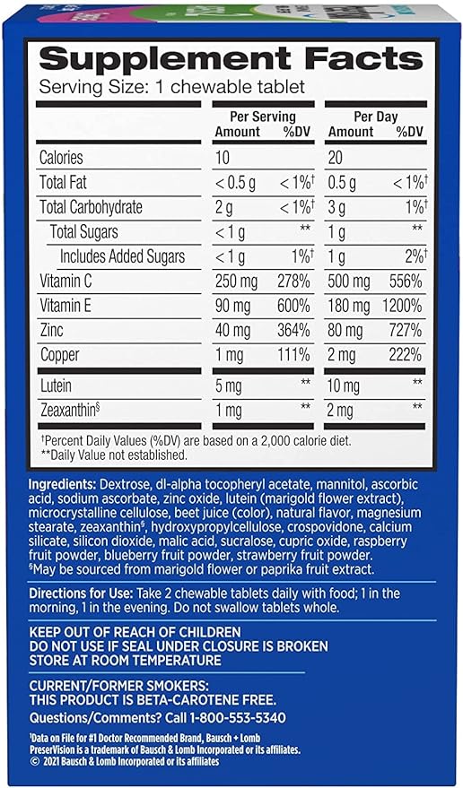 PreserVision AREDS 2 Eye Vitamin & 60 Chewable