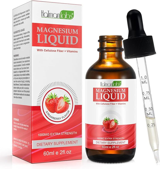 Magnesium Glycinate Liquid Drops,1000mg Liquid Magnesium B6,C,D and 2 Fl