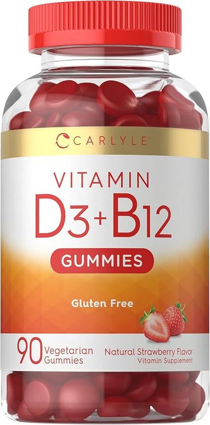 Carlyle Vitamin D3 + B12 Complex Gummies 90 Count