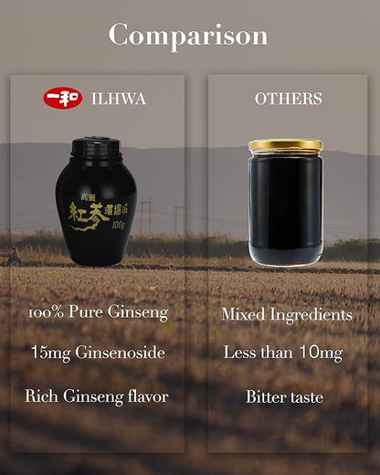 ILHWA Pure Concentrated Red Ginseng Extract (3.53oz, 100g) 100g) - 100% Pure 1500 mg.