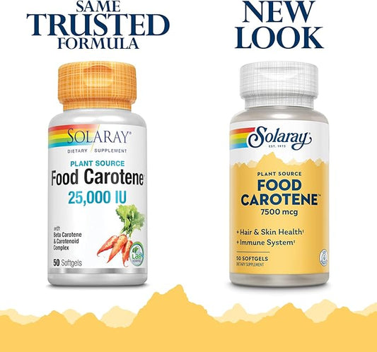 Solaray Food Carotene, Vitamin A as 25000IU | 50ct