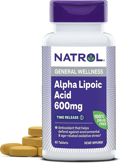 Natrol Alpha Lipoic Acid 600 mg, 45 Tablets, 45 Day