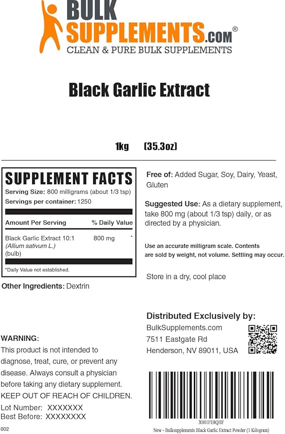 BulkSupplements.com Black Garlic Extract (5 Kilograms 11 lbs)