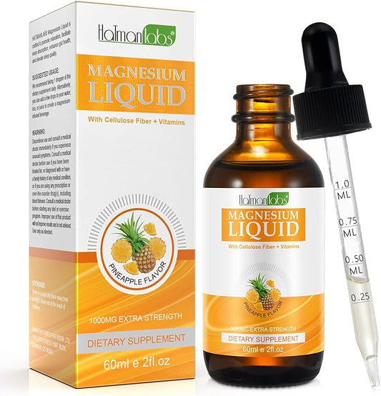 Magnesium Glycinate Liquid Drops,1000mg Liquid Magnesium B6,C,D and 2 Fl