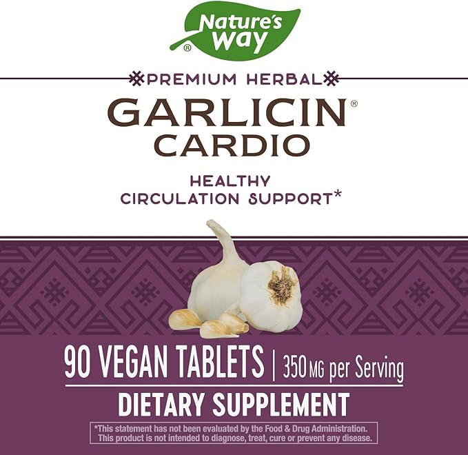 Nature’s Way Garlicin Cardio Premium Herbal 350 mg 90 Tablets