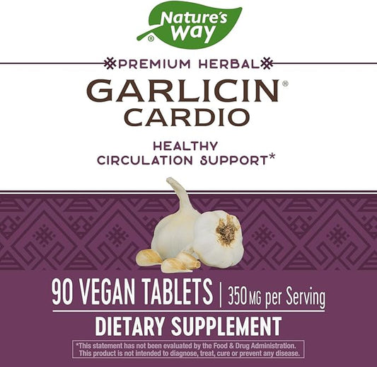 Nature’s Way Garlicin Cardio Premium Herbal 350 mg 90 Tablets