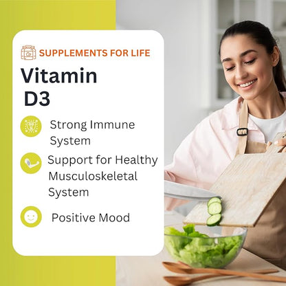 Vitamin D3 4000 IU Softgels | 90 Counts | High Potency Vitamin D Supplement for Immune Support, Bone Strength, Muscle Function & Positive Mood Balance