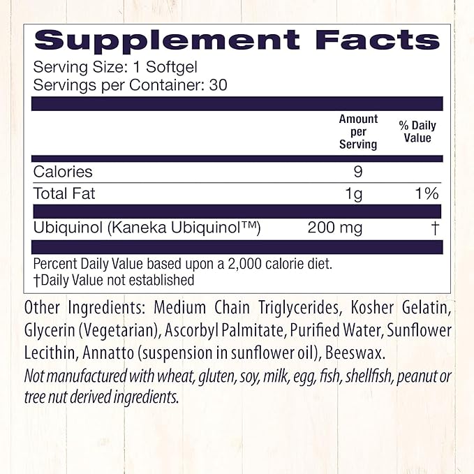Healthy Origins Ubiquinol (Active form of CoQ10), 200 200 mg CoQ10 - 30 Softgels