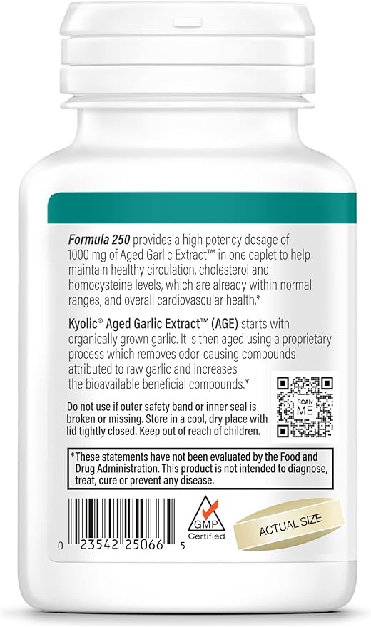 Kyolic Aged Garlic Extract Formula 250, 60 Vegan