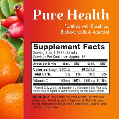 Dynamic Health Liquid Vitamin C Natural Citrus 1000 Mg 8 Ounce