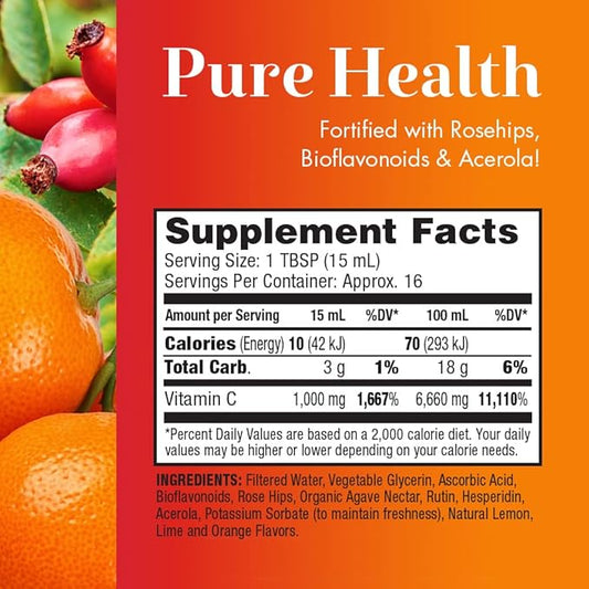 Dynamic Health Liquid Vitamin C Natural Citrus 1000 Mg 8 Ounce
