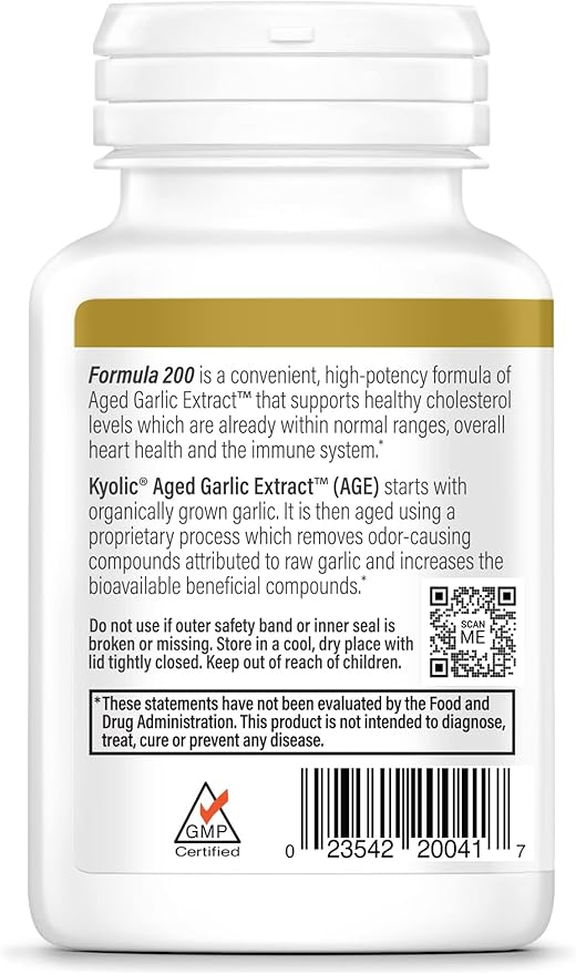 Kyolic Aged Garlic Extract Formula 200, 60 Capsules