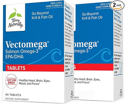 Terry Naturally Vectomega 60 Tablets, 2 - Omega-3 from 120 Servings