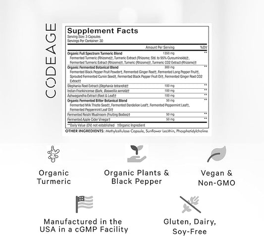 Codeage Organic Turmeric Supplement 95% Curcumin 2 Pack