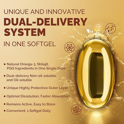 Ubiquinol CoQ10 600 MG Softgels Omega-3 & Coenzyme-Q10, Active CoQ10 Ubiquinol 360 Servings