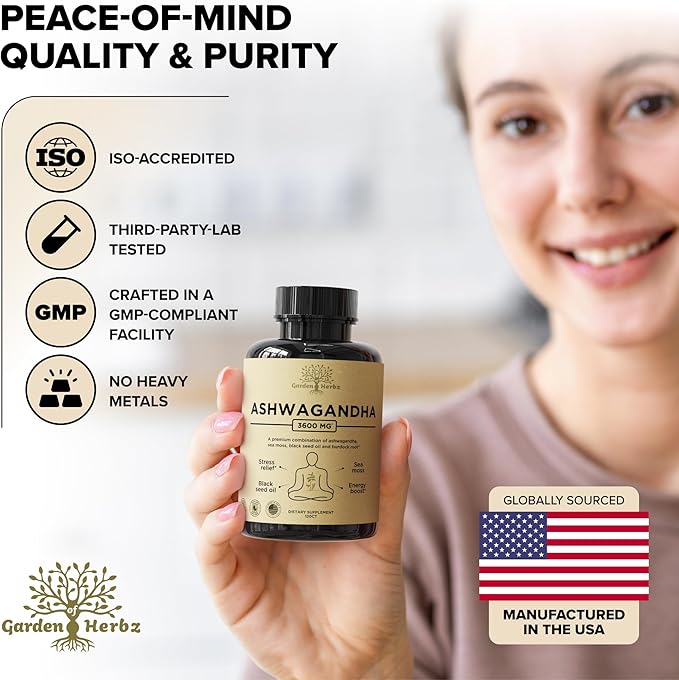 Organic Ashwagandha Root & Irish Sea 3,600 mg 60 Caps
