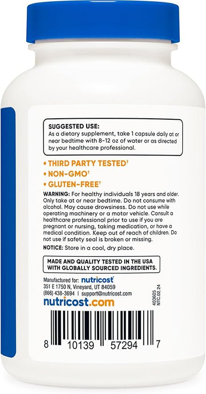 Nutricost Melatonin 5mg, 240 Capsules 5mg Per