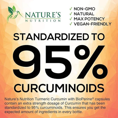 Turmeric Curcumin with BioPerine, Ginger & 95% Curcuminoids 2000mg Black 60 Capsules