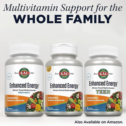 KAL Enhanced Energy Supplements, Once Daily 23 Essential 60-Day Guarantee, 60 Serv, 60 VegTabs