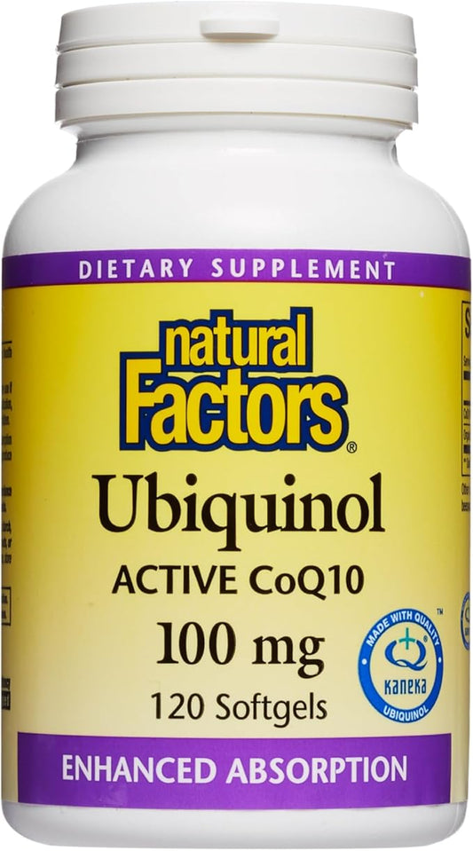Natural Factors Ubiquinol Active CoQ10 100 Q10 Supplement 120 Softgels