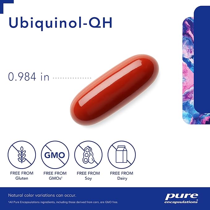 Pure Encapsulations Ubiquinol-QH 100 mg CoQ10 - 60 Softgel