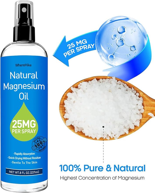 Pure Magnesium Oil Spray for Feet,Ideal Gift for Sleep & Muscle Relaxation,Better Sleep,Rapid Absorption,Quick Drying Without Residue-Unflavored