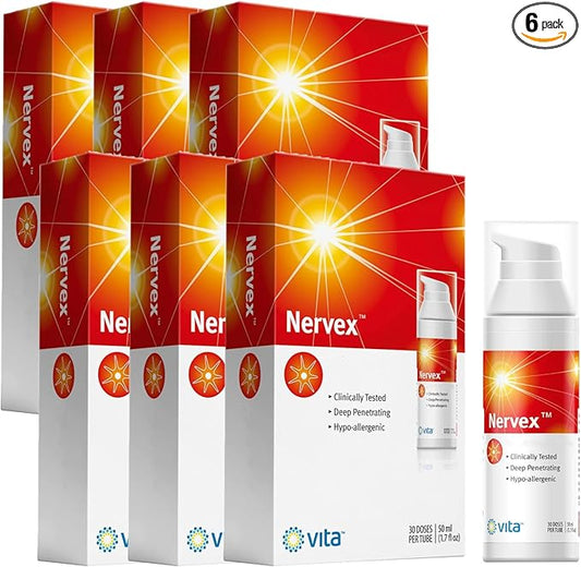 Vita Sciences Nervex Maximum Neuropathy Support, Scientifically Developed for Effective Natural Fast Cream for Feet, Hands, Legs, Toes - Pack of 6