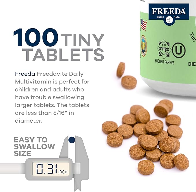 Freedavite Tiny Tablet B1, B2, B2, B6, B6, B12, B12, Biotin, 100 Count