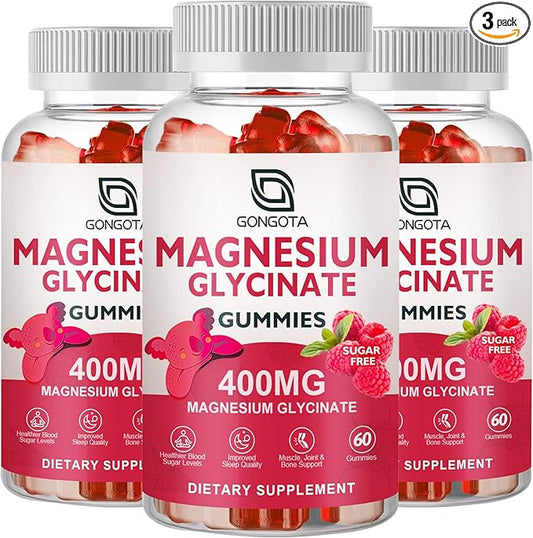 Magnesium Glycinate Gummies 400 mg 100 mg B6 Supports 180 Gummies