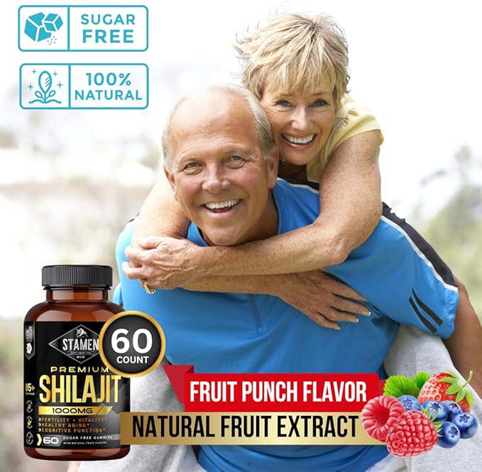 30,000 MG Shilajit, Sugar-Free Non-Gmo Supplement Gummies, Natural Organic Fruit Flavor, Fulvic Acid 60 Count